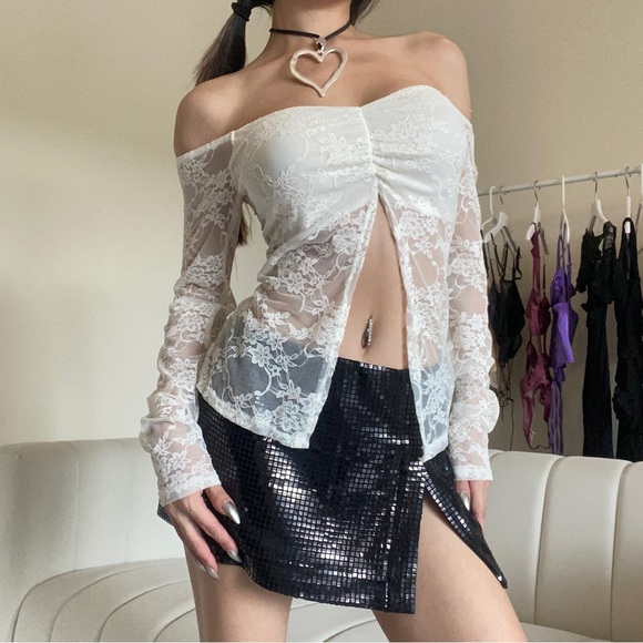 Mika Ivory sheet lace top - Picture 5 of 10